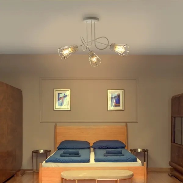 Lampadario a plafone OXFORD 3xE27/15W/230V bianco