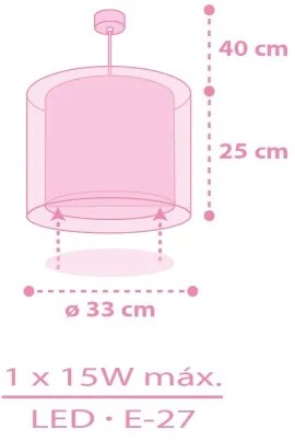 Dalber 41252 - Lampadario per bambini HELLO KITTY&FRIENDS 1xE27/15W/230V rosa