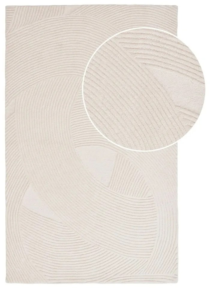 Tappeto in lana color crema tessuto a mano 160x230 cm Pune - House Nordic