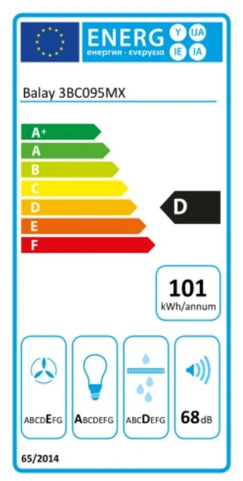 Cappa Classica Balay 3BC095MX 90 cm 527 m³/h 210W D