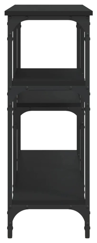 Tavolino Consolle Nero 160x29x75 cm in Legno Multistrato