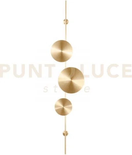 Applique a parete led idol in alluminio oro 33w 3720lm cct 3000k 40...