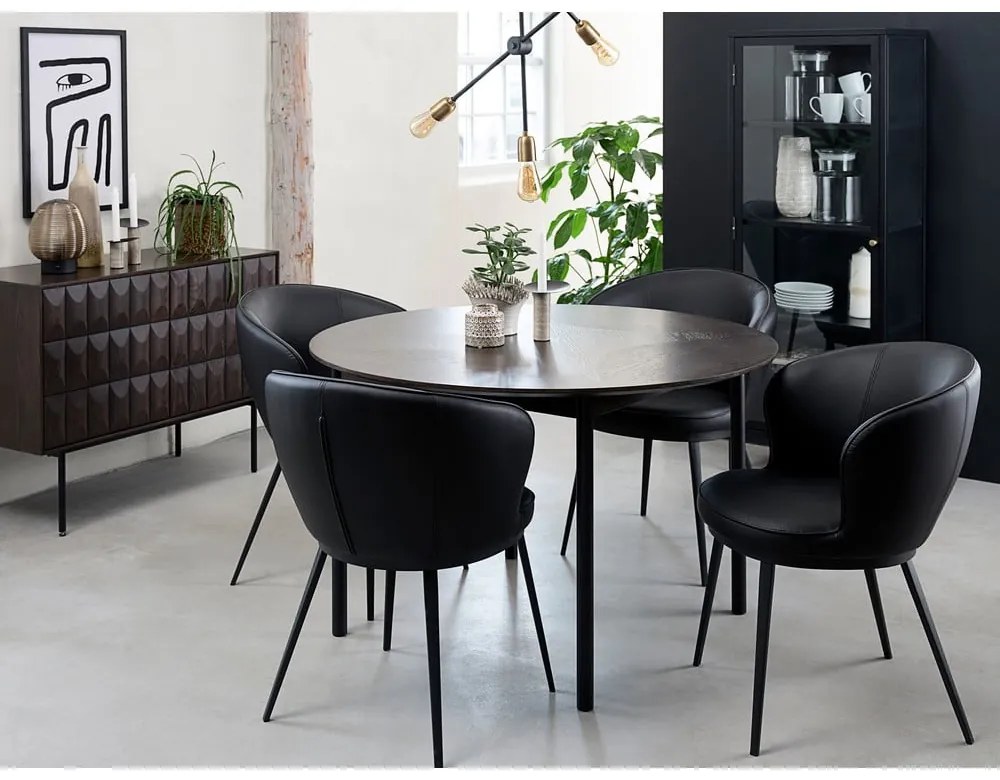 Vetrina in metallo nero 58x160 cm Carmel - Unique Furniture