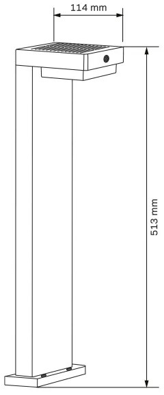 Lampada solare LED con sensore MALI LED/4,5W/3,7V 2000 mAh IP44 nero
