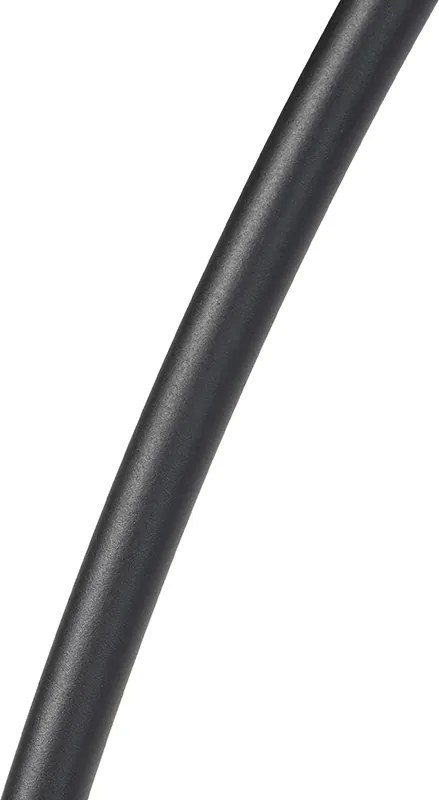 Lampada ad arco moderna nera con base in marmo e paralume bouclé beige 50cm - XXL