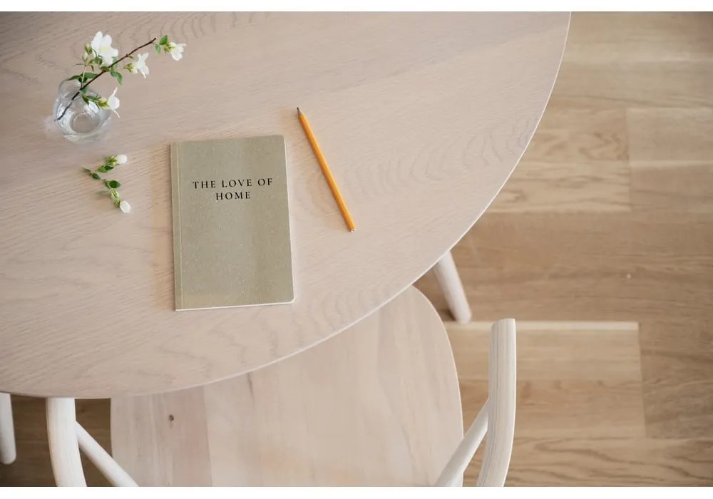 Tavolo da pranzo rotondo con piano in rovere 115x115 cm Yumi - Rowico