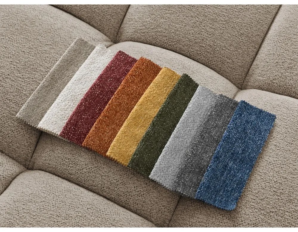 Divano grigio tortora con rivestimento in ciniglia 278 cm Everest – Bobochic Paris