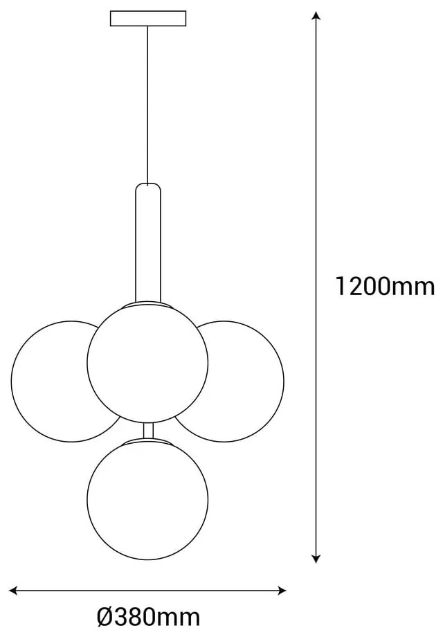 Lampada a sospensione di colore oro, altezza 120 cm Musa - SULION