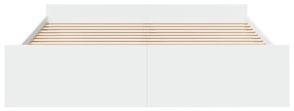 Giroletto con cassetti bianco 180x200 cm in legno multistrato