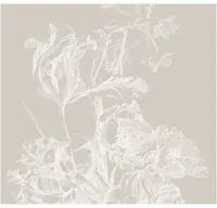KEK Amsterdam Wandbild Engraved Flowers Grey 1 - L - 3m