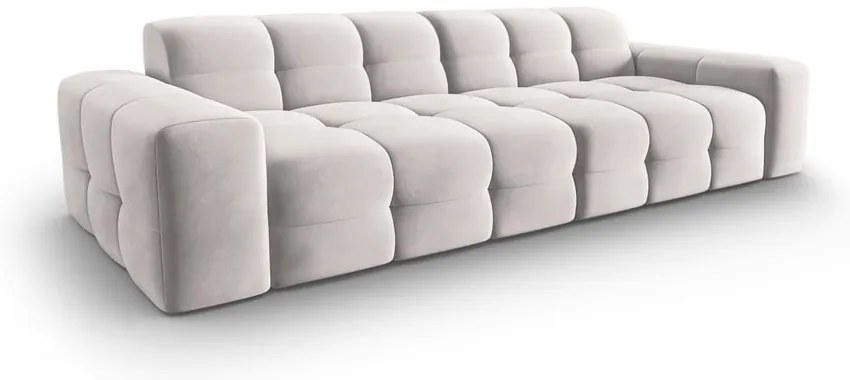 Divano in velluto grigio chiaro 255 cm Kendal - Micadoni Home