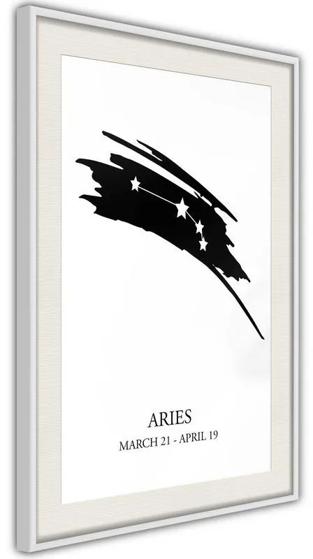 Poster  Zodiac: Aries I  Cornice Quadri Cornice nera con pass-partout, Larghezza x Altezza Home decor 40x60