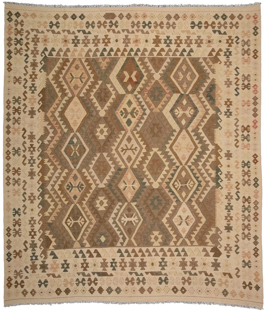 Kilim Tappeto 290x250 Beige (Afghanistan) Tessuto A Mano
