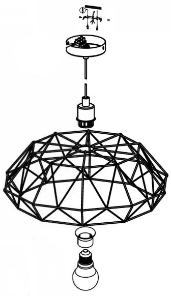 Eglo 49488 - Lampadario CARLTON 2 1xE27/60W/230V