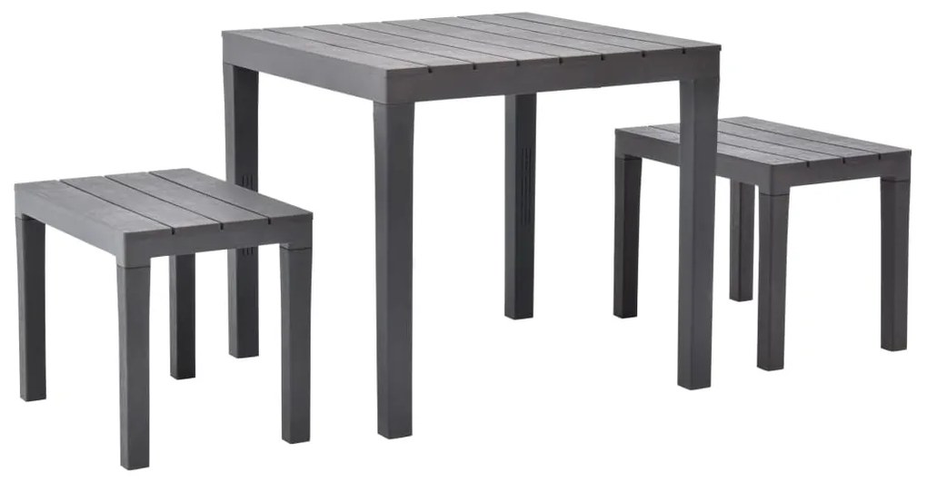 Tavolo da giardino con 2 panche marrone