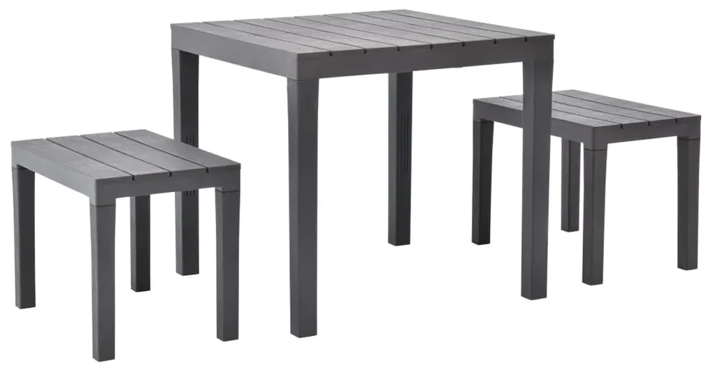 Tavolo da giardino con 2 panche marrone