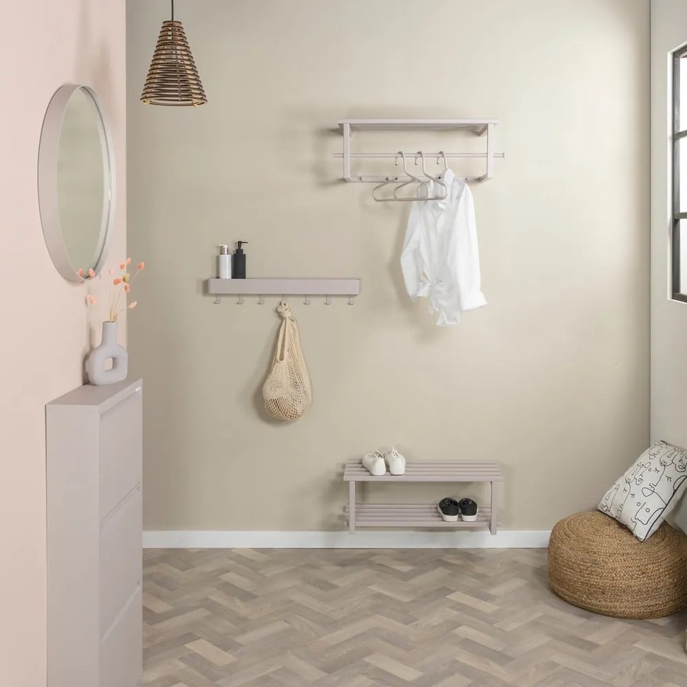 Attaccapanni da parete grigio tortora in metallo con scaffale 76 cm Marco – Spinder Design