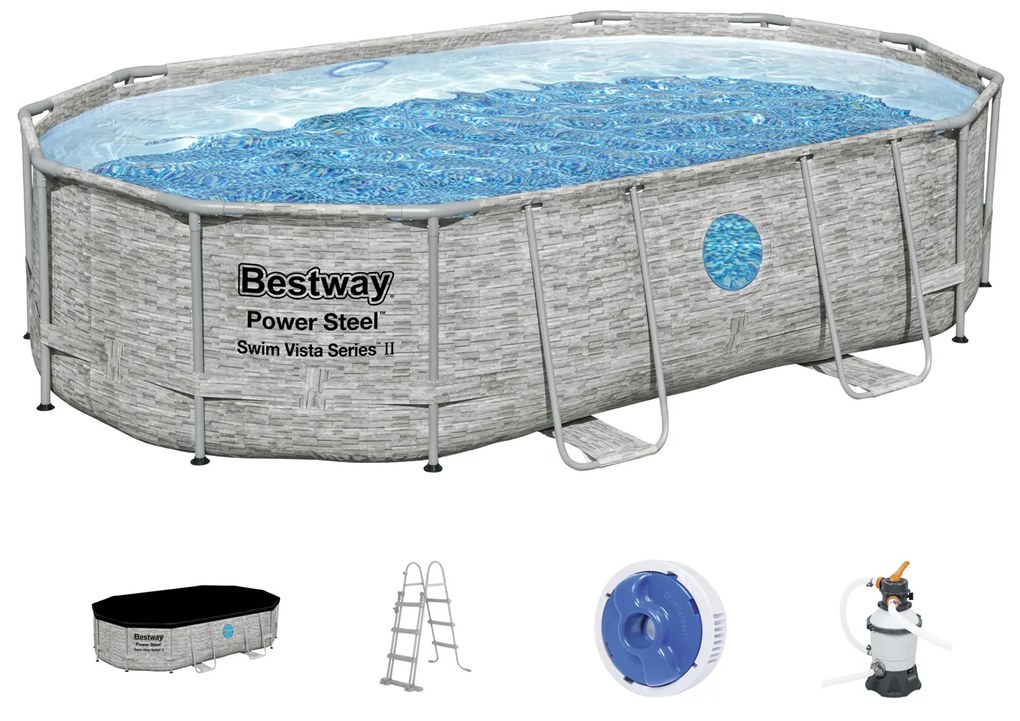 Piscina 488x305x107 cm Power Steel Swim Bestway