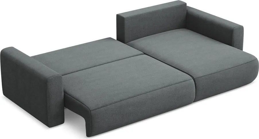 Divano angolare grigio scuro allungabile/con contenitore (con penisola a destra/con chaise lounge) Kapua – Makamii