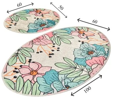 SET 2x Tappeto bagno SPRING 60x100 cm multicolore