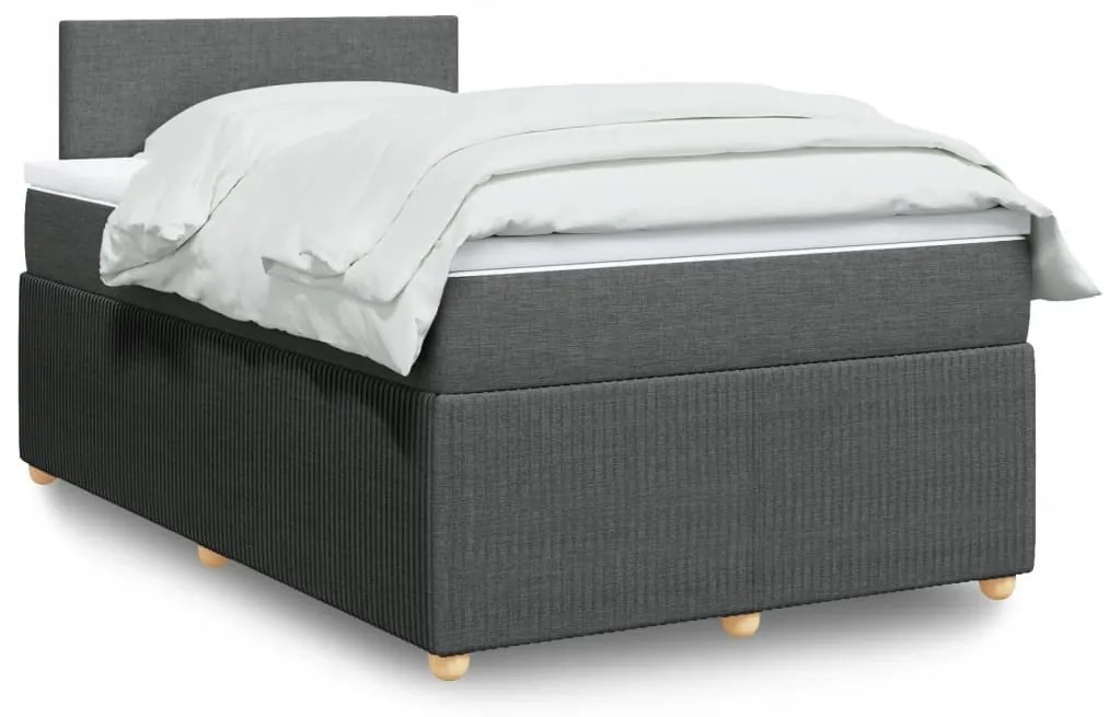 Giroletto A Molle Con Materasso Grigio Scuro 120x200 Cm Tessuto /