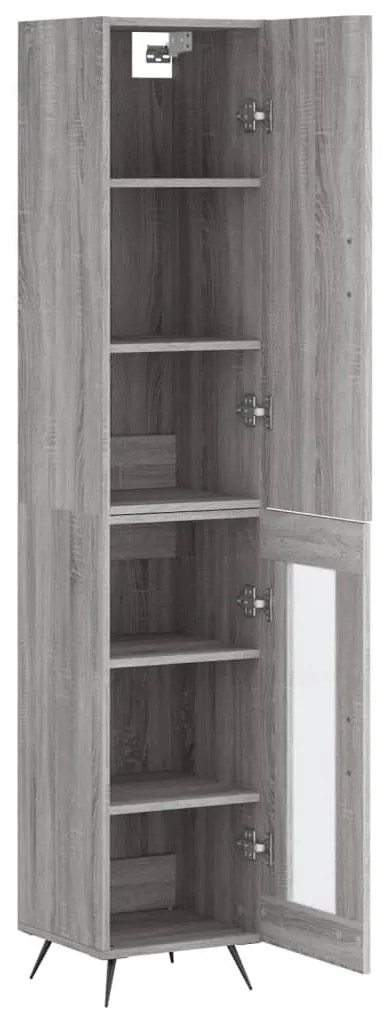 Credenza grigio sonoma 34,5x34x180 cm in legno multistrato