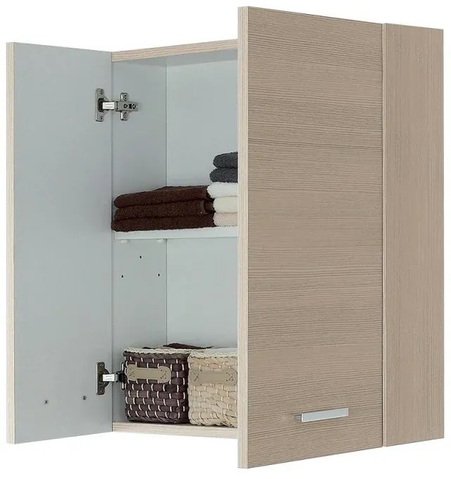 Pensile bagno sospeso 60 cm larice con ante e ripiano interno Desya