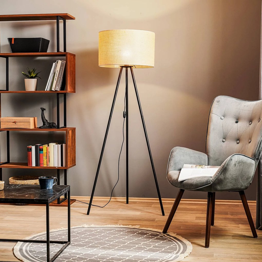 TK Lighting Piantana Juta con base a tre piedi
