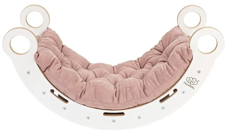 Arco a dondolo montessori bianco/rosa in pino massiccio 39x75x38 cm Montessori – Meowbaby
