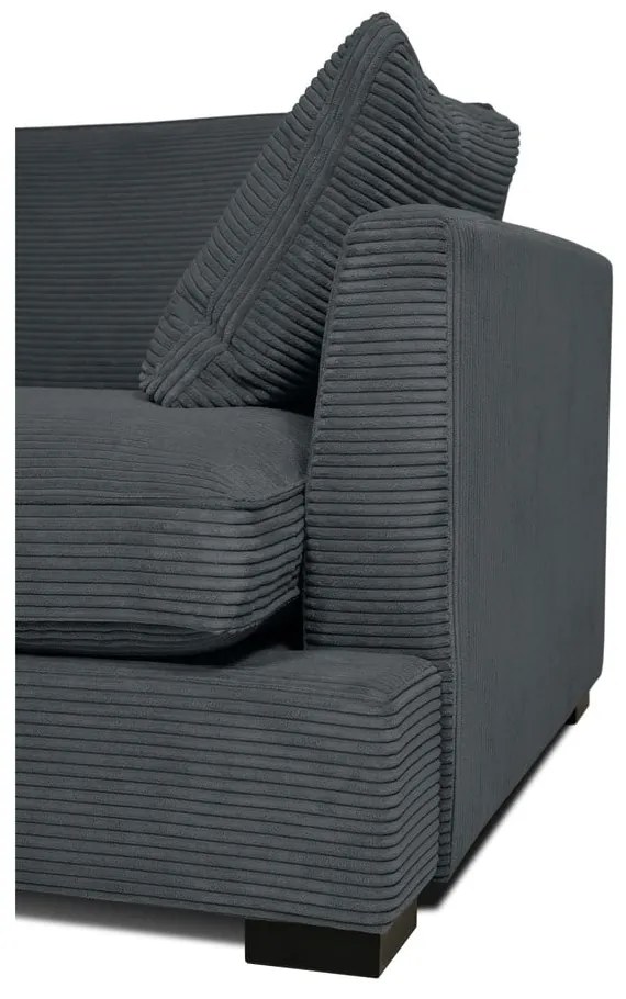 Divano in velluto a coste grigio 236 cm Mobby - Scandic