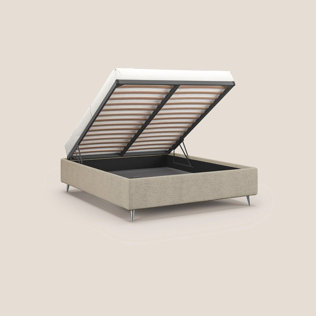 Febe sommier compatto con grande capienza del contenitore in tessuto impermeabile T03 beige