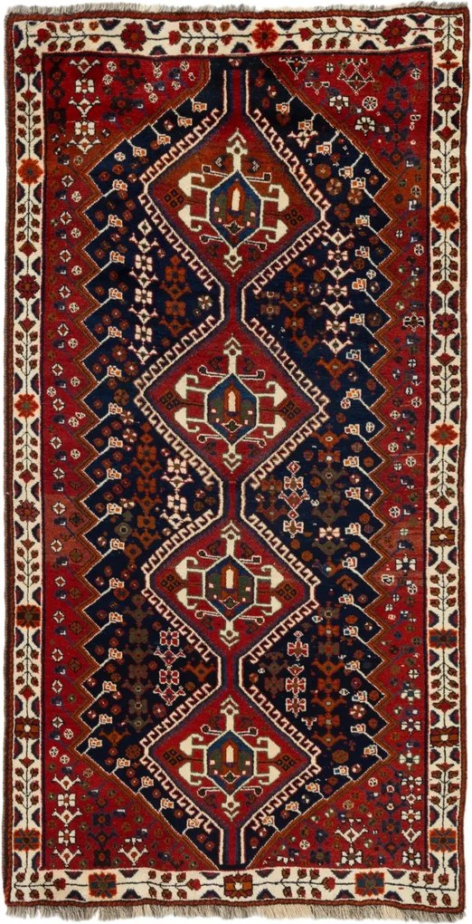 Shiraz Tappeto 270 x 140 (Iran) Annodato A Mano
