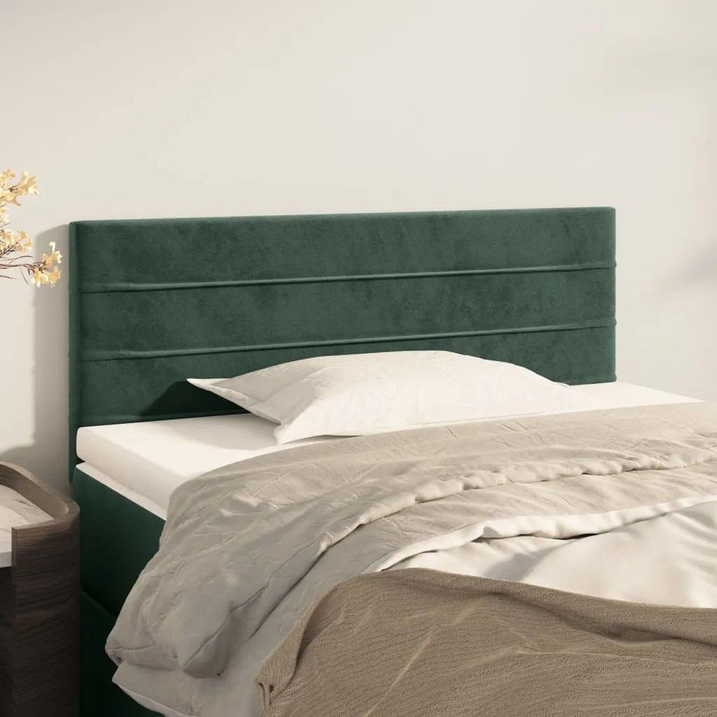 Testiera Verde Scuro 100x5x78/88 Cm İn Velluto /