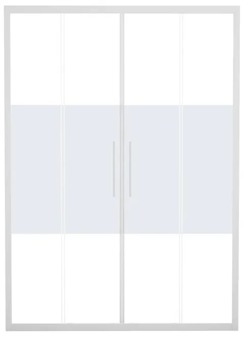 Porta doccia scorrevole Record, L 147-151 cm x H 195 cm x SP 6 mm, profilo bianco, vetro smerigliato