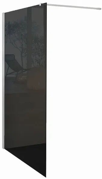 Box doccia walk-in Wens, vetro fumè 6 mm, H 200 cm, profilo bianco