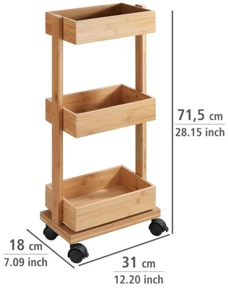 WENKO 24390100 - Scaffale TORTONA 18x71,5 cm marrone/nero