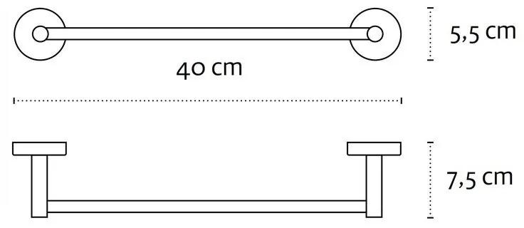 Kamalu - portasalviette barra 40cm in acciaio linea kaman mira-40