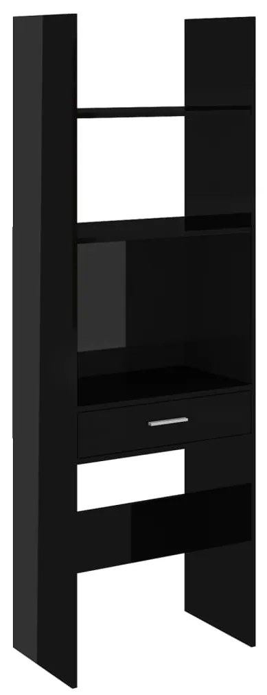 Libreria Nero Lucido 60x35x180 cm in Legno Multistrato