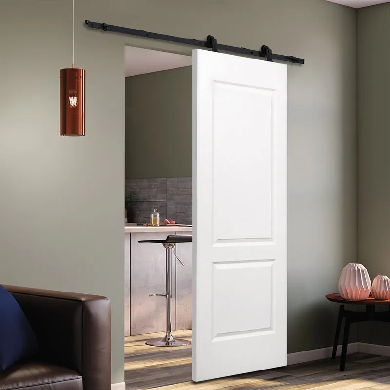 Porta scorrevole Miami in mdf bianco, L 93 x H 211.5 cm, con binario Retro Reversibile