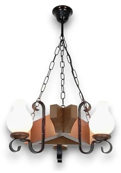 Brilagi - Lampadario a sospensione con catena QUEEN 3xE14/40W/230V faggio/noce