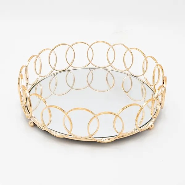 SET 3x Vassoio decorativo diametro 27/33/37 cm oro