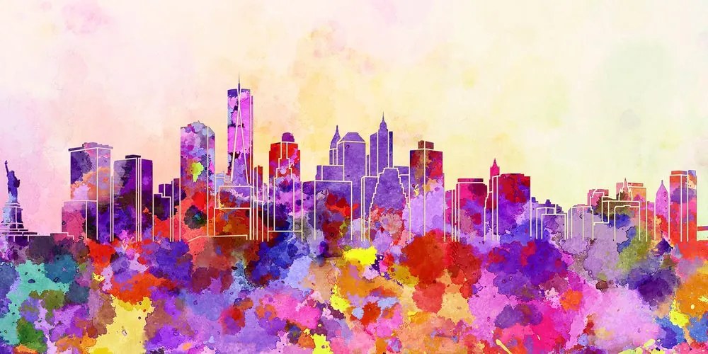 Quadro su tela – New York in versione acquerello