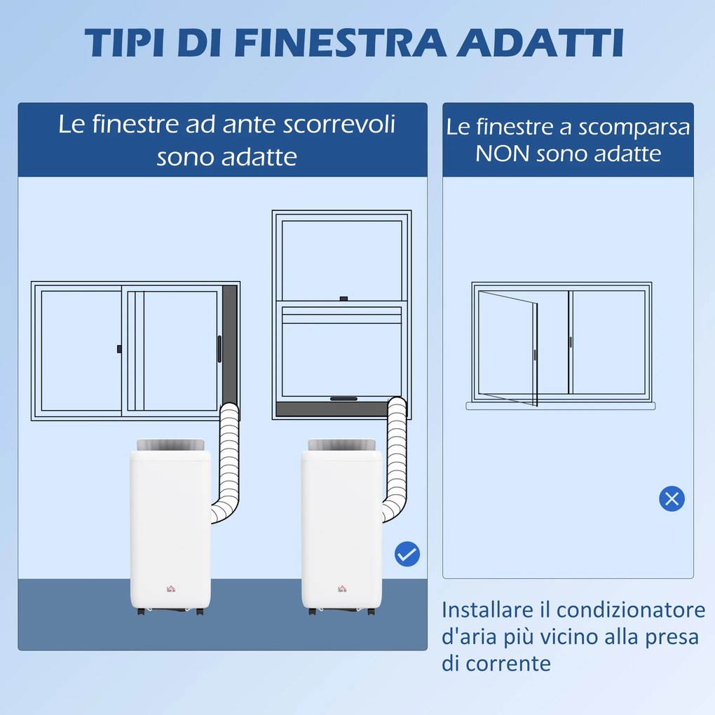 Condizionatore Portatile 1250W 35,5x35x70 cm con 5 Modalità e Timer 24h Bianco...