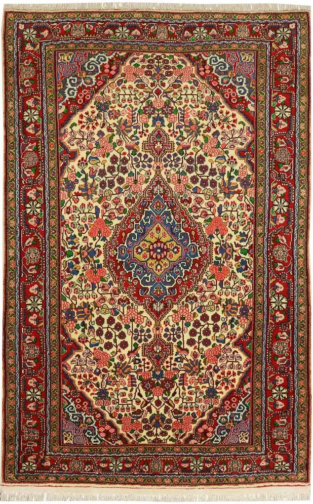 Sarouk Tappeto 200x130 Rosso (Iran) Annodato A Mano