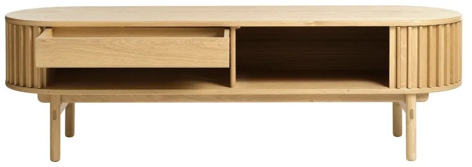 Tavolo TV in rovere di colore naturale 160x48 cm Carno - Unique Furniture