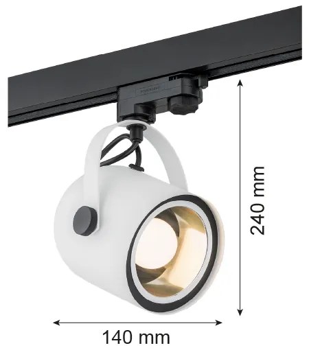 Argon 4309 - Faretto per sistema a binario NET 1xE27/15W/230V bianco