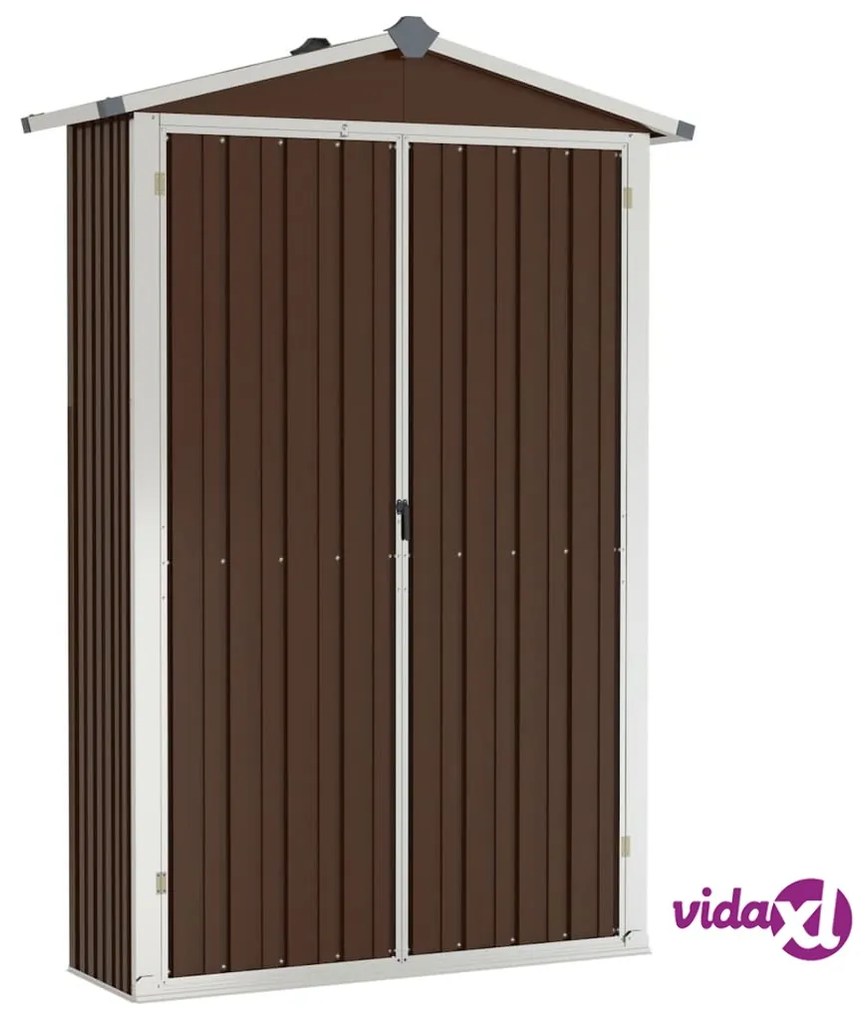 vidaXL Capanno da Giardino Marrone 116x45x175 cm in Acciaio Zincato