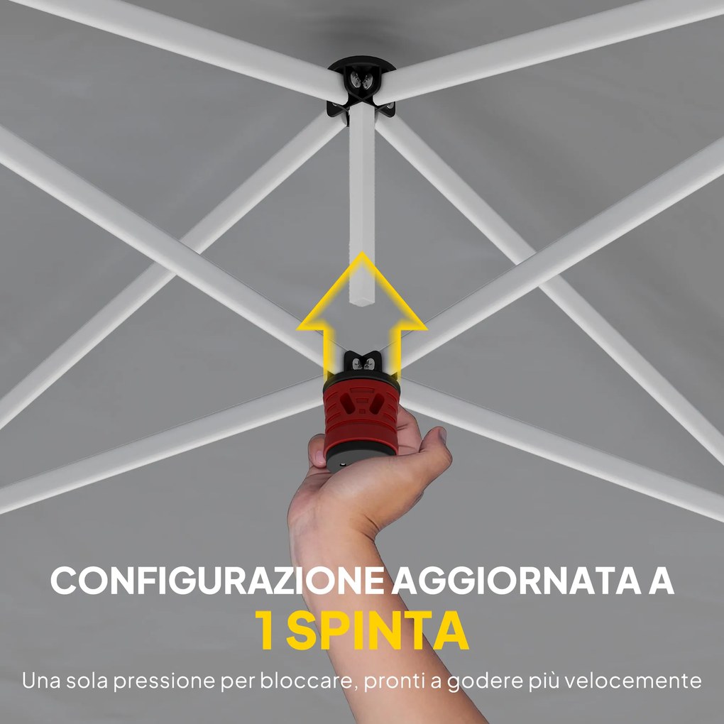 Gazebo Pieghevole 3x6 m con Pareti e Altezza Regolabile Protezione UV 50+ Grigio Chiaro...