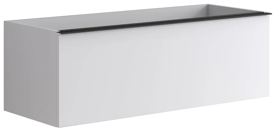 Mobile da bagno sotto lavabo Pixel plain bianco laccato opaco L 120 x H 40 x P 45.5 cm 2 cassetti, lavabo non incluso
