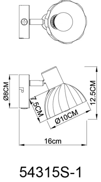 Globo 54315S-1 - Faretto da parete ZACHERY 1xE14/40W/230V nero